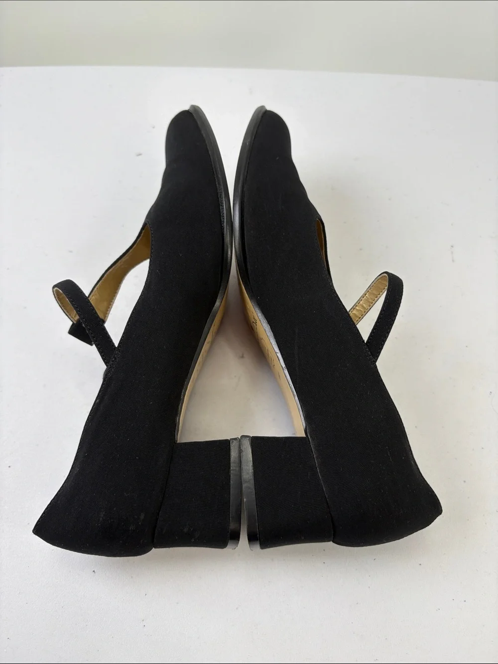 🐨 Nina Doll Black Mary Jane Low Heel Flats with Buckle Strap fabric upper